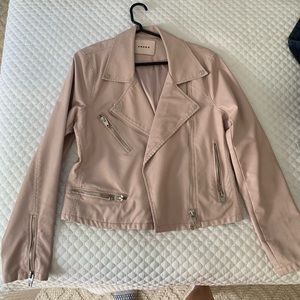 Blank NYC faux leather Moto jacket in soft pink size L large